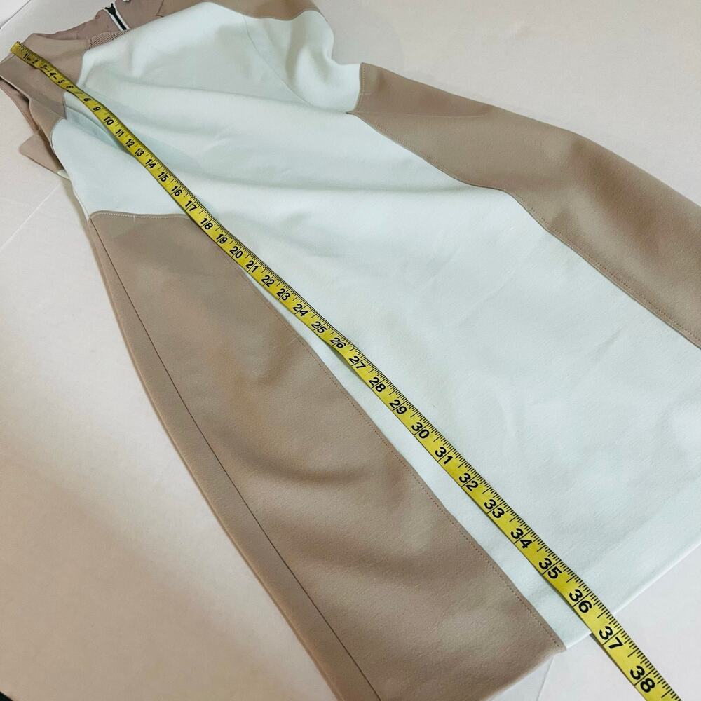 T Tahari Colorblock Sleeveless Sheath Dress Size 2 Ivory Tan - Picture 5 of 6